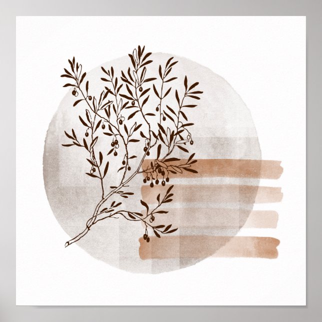 Affiche Style de feuillage d'art boho (Devant)