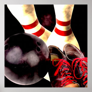 Affiche Style de fond de bowling