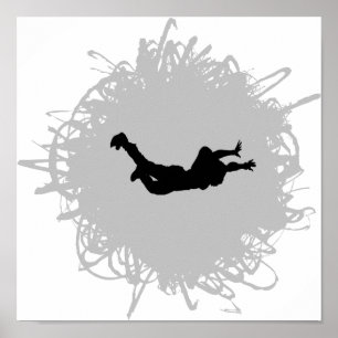 Affiche Style de griffonnage de parachutisme