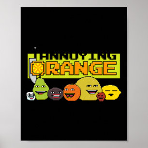 Affiche Style de jeu vidéo 8 bits orange