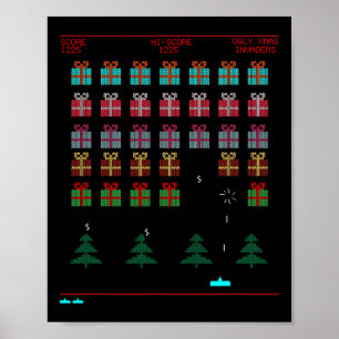 Affiche Style de Noël Retro jeu vidéo