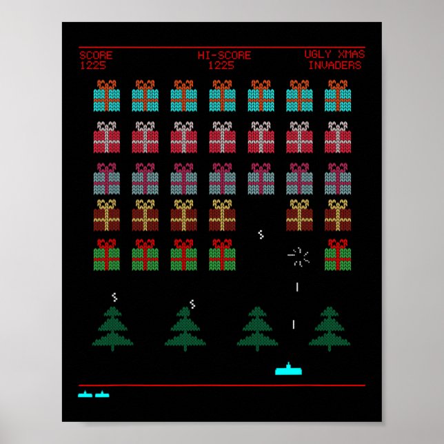 Affiche Style de Noël Retro jeu vidéo (Devant)