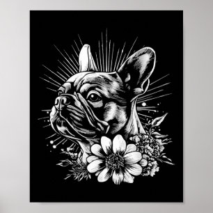 Affiche Style de tatouage Amoureux des chiens rétro frança