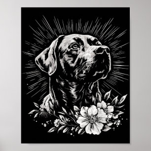 Affiche Style de tatouage Amoureux des chiens Retro Labrad