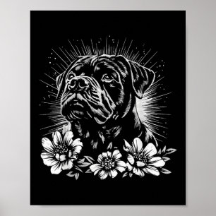Affiche Style de tatouage Amoureux des chiens Retro Rottwe
