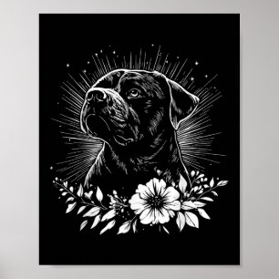 Affiche Style de tatouage Amoureux des chiens Retro Rottwe