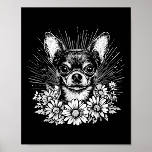 Affiche Style de tatouage rétro Chihuahua Amoureux des chi