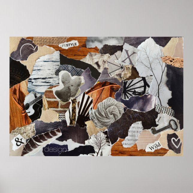 Affiche style de vie Couleur de l'atmosphère gris, marron, (Devant)