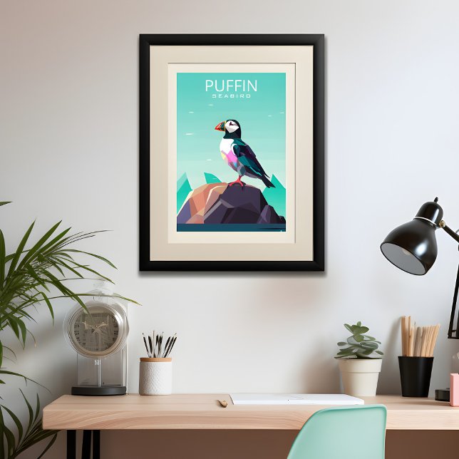Affiche Style de voyage contemporain Puffin (Créateur téléchargé)
