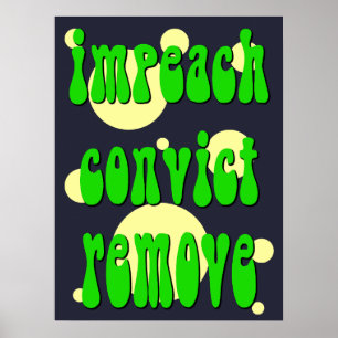 Affiche Style des années 1960 Impeachment Condamner Renvoy