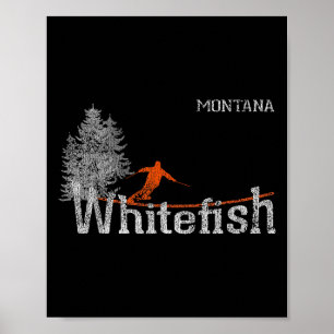 Affiche Style des années 1980 Montana Ski Vintage