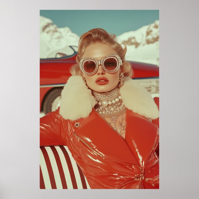 Affiche Style d'hiver rétro et glamour dans un cadre alpin (Devant)
