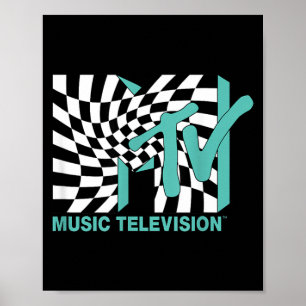 Affiche Style d'illusion optique de vague en damier MTV