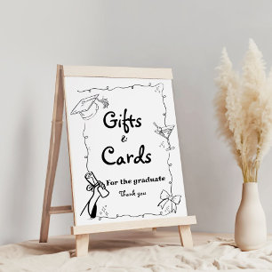 Affiche Style Doodles Main Draduation Cadeaux et carte