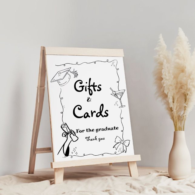 Affiche Style Doodles Main Draduation Cadeaux et carte (Créateur téléchargé)