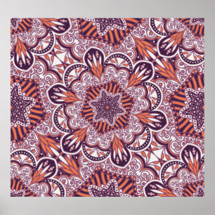 Affiche Style ethnique, texture décorative vintage.