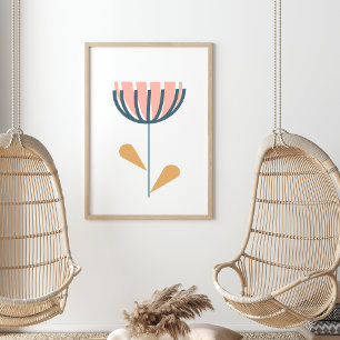 Affiche Style folklorique scandinave Simple Flower Blush N