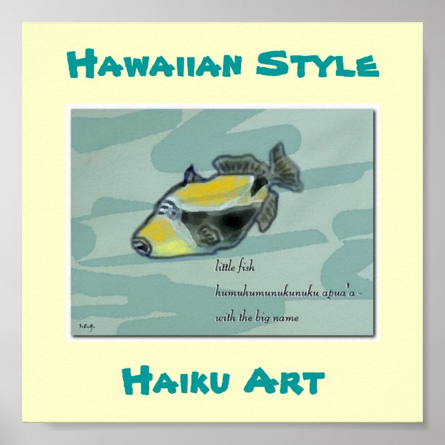 Affiche Style hawaïen "Humuhumunukunuku apua'a" (Devant)