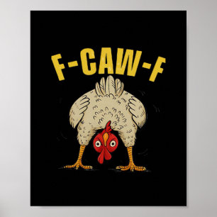Affiche Style humoristique gothique corbeau F-Caw-F drôle