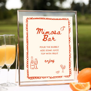 Affiche Style Italien Orange Main Drake Mimosa Bar