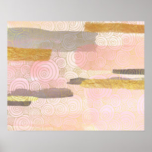 Affiche Style japonais élégant Vagues Abstraites