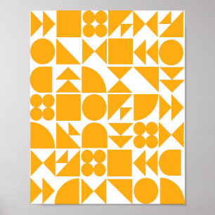 Affiche Style Jaune moderne Motif de formes géométriques
