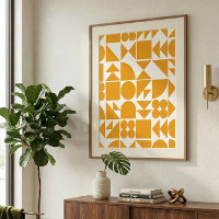 Style Jaune moderne Motif de formes géométriques