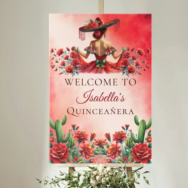 Affiche Style mexicain Quinceañera Accueil personnalisé (Créateur téléchargé)