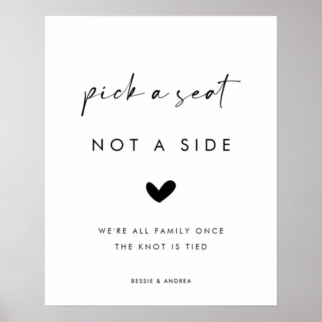 Affiche Style moderne Choisir un siège pas un côté Siège o (Devant)