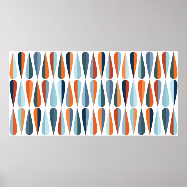 Affiche Style moderne du milieu du siècle rétro sans coutu (Devant)