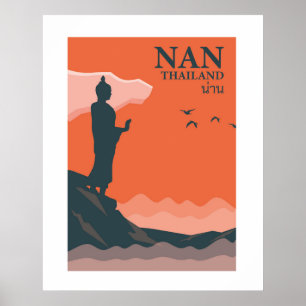 Affiche Style Nan Retro Thaïlande Travel Wall Art