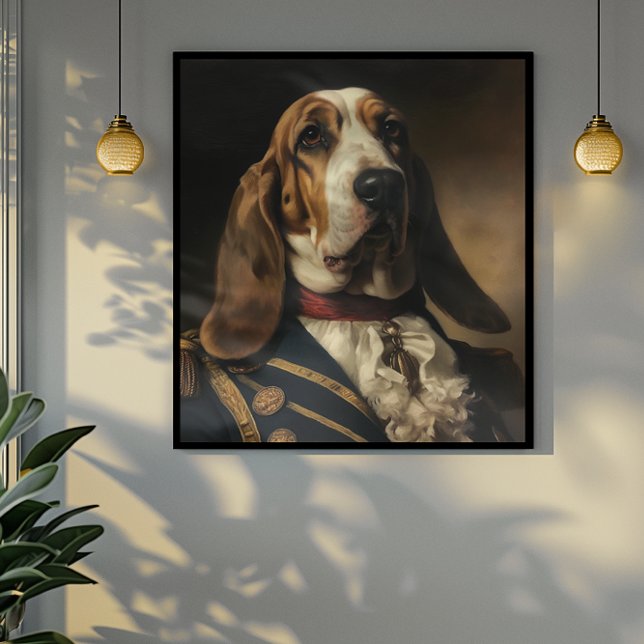 Affiche Style Napoléon Basset Hound (Créateur téléchargé)