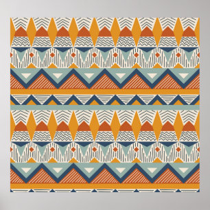 Affiche Style Navajo Design Motif sans couture