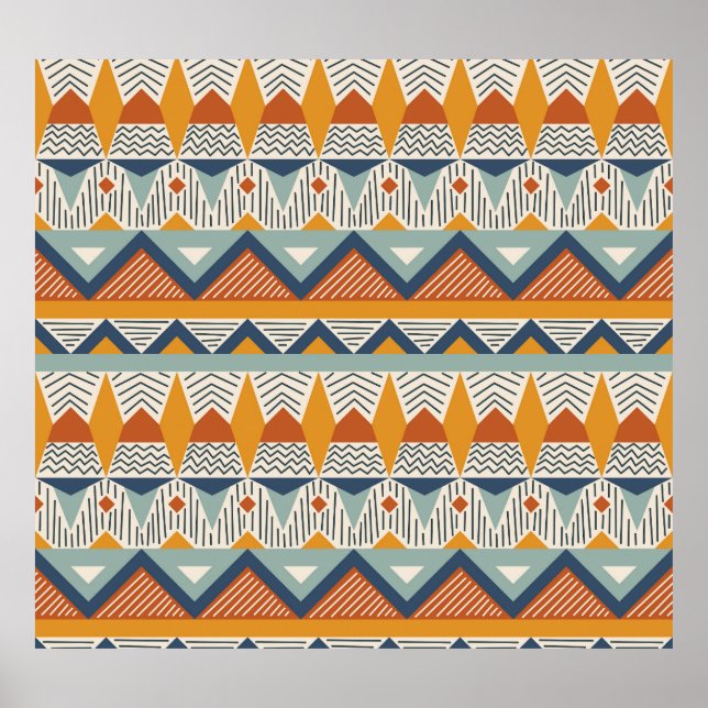 Affiche Style Navajo Design Motif sans couture (Devant)