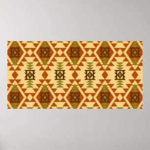 Affiche Style Navajo ethnique tribale géométrique transpar
