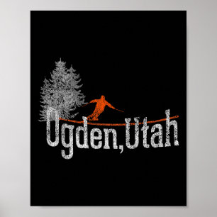 Affiche Style Ogden Utah ski Vintage des années 1980