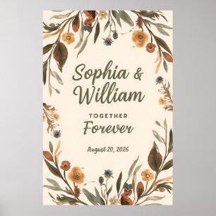 Affiche [Style] Panneau de Bienvenue Mariage [Fleur/Thème