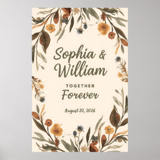 Affiche [Style] Panneau de Bienvenue Mariage [Fleur/Thème