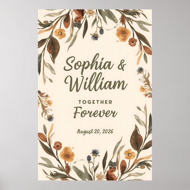 Affiche [Style] Panneau de Bienvenue Mariage [Fleur/Thème (Devant)