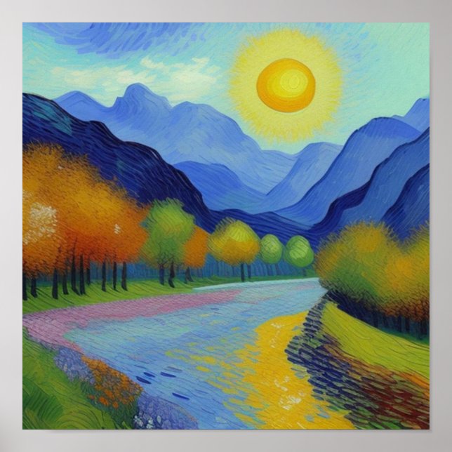 Affiche Style Paysage Van Gogh (Devant)