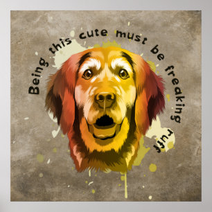 Affiche Style Pop Art Golden Retriever