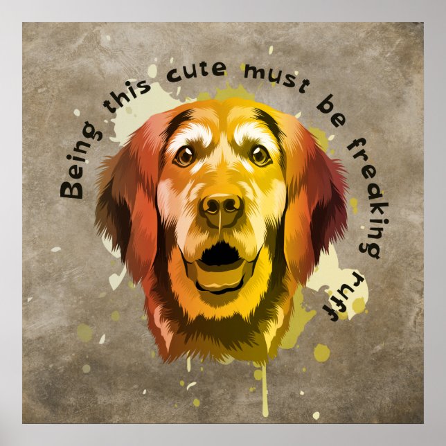 Affiche Style Pop Art Golden Retriever (Devant)