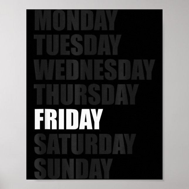 Affiche Style quotidien_ C´est vendredi Jour de la semaine (Devant)