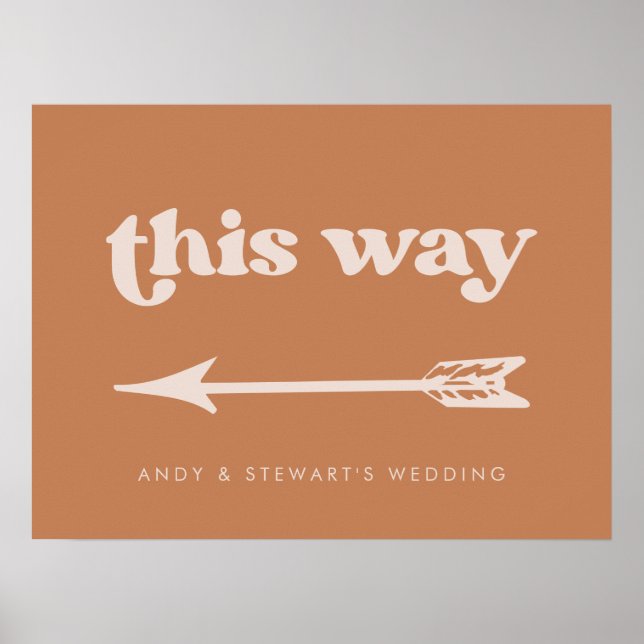 Affiche Style rétro Brown sucre Mariage Direction (Devant)