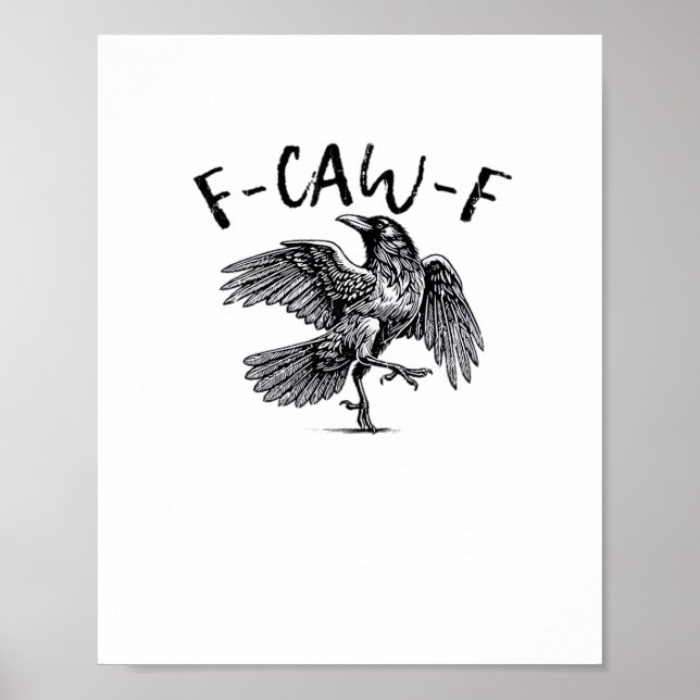 Affiche Style Rétro Classique Corbeau F Caw F (Devant)