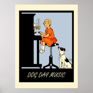 Affiche Style rétro de la musique de jour de chien