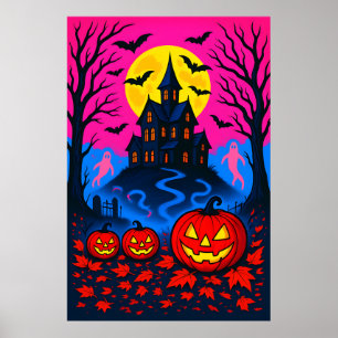 Affiche Style Rétro des Années 80 pour l'Halloween en Pop