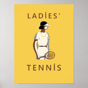Affiche Style rétro féminin de tennis