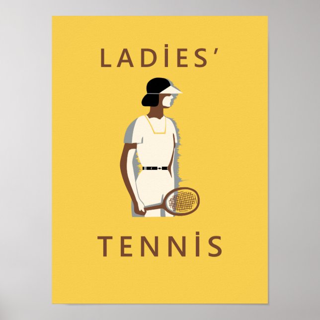 Affiche Style rétro féminin de tennis (Devant)