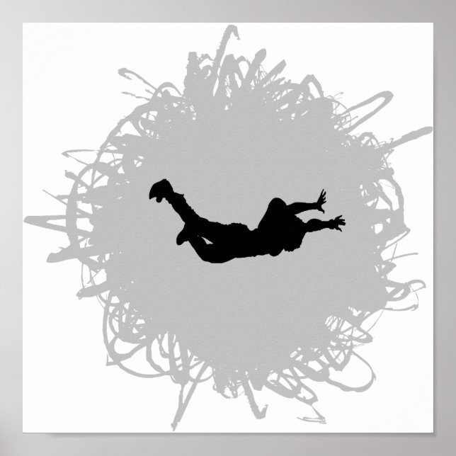 Affiche Style Scribble Skydiving (Devant)